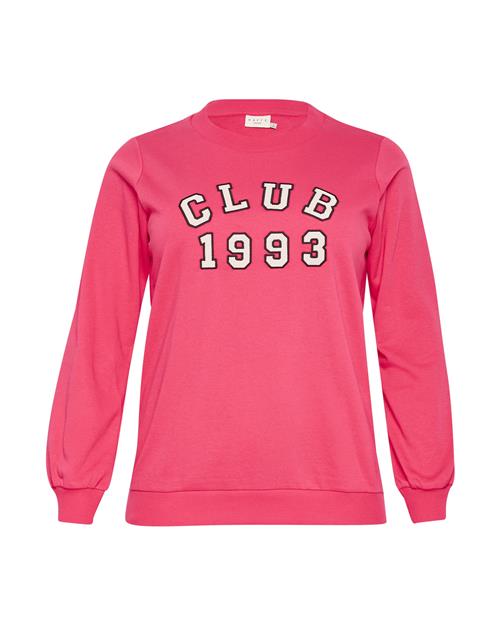 KAFFE CURVE Pullover 'Violi'  pink / hvid