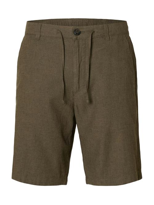 SELECTED Lærredsbukser 'SLHBRODY'  oliven