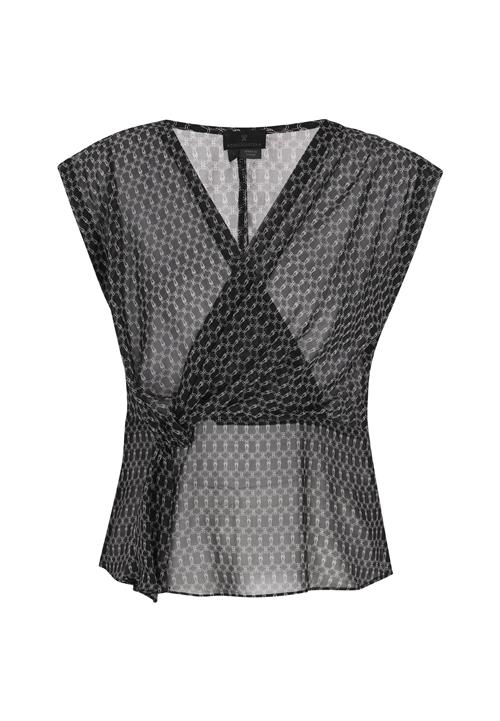 DreiMaster Klassik Bluse  sort / hvid