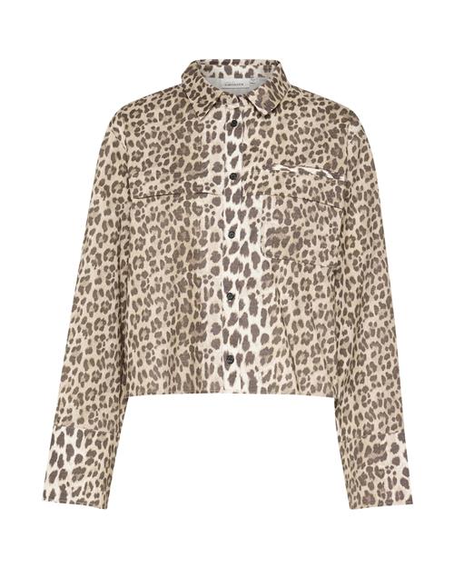 KAREN BY SIMONSEN Bluse 'KBUlrike'  beige / mørkegrå / æggeskal