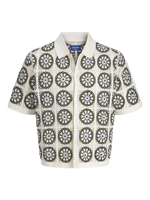 JACK & JONES Cardigan 'JORCARTAGENA'  lyseblå / grå / hvid