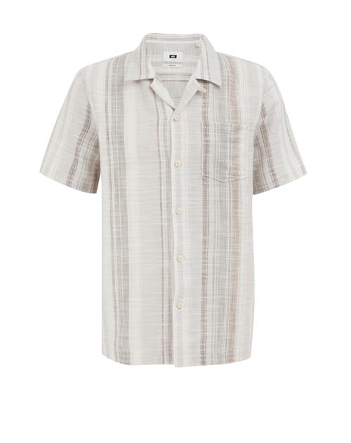 WE Fashion Skjorte  ecru / antracit / pastelgrøn