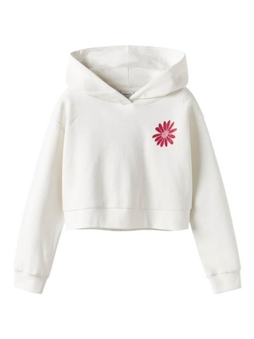 NAME IT Sweatshirt 'NKFKory'  hindbær / mørkerød / sort / hvid