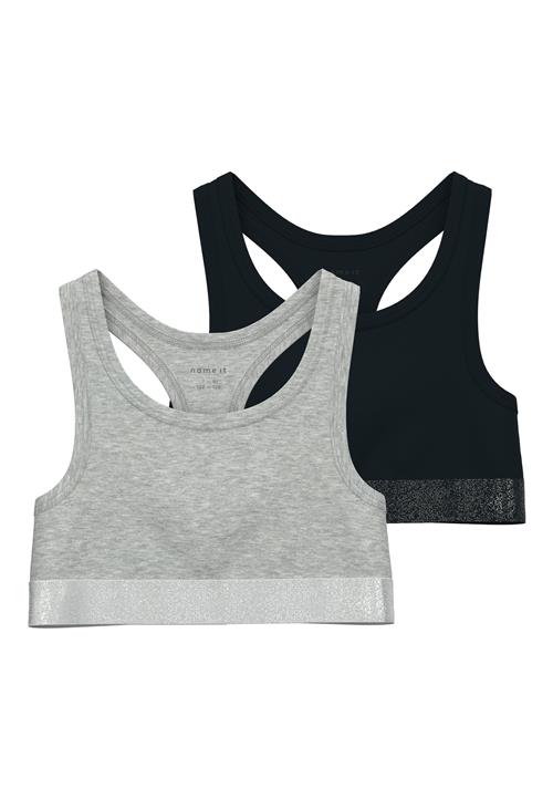 NAME IT BH  grå-meleret / sort