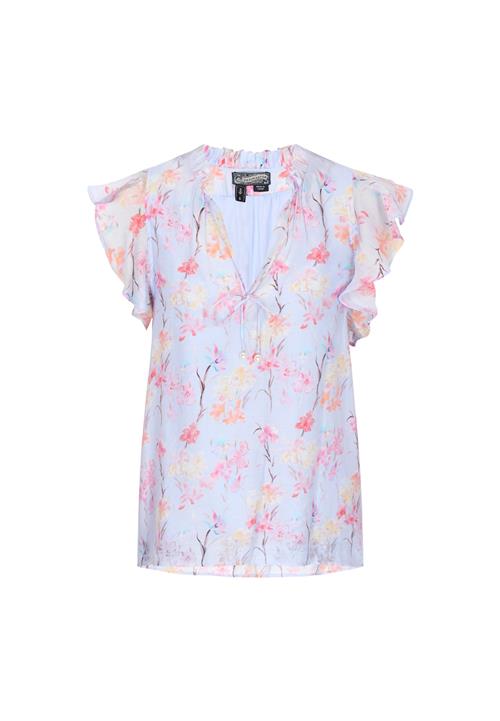 DreiMaster Vintage Bluse 'Vintage'  lyseblå / lyseorange / lyserød / melon