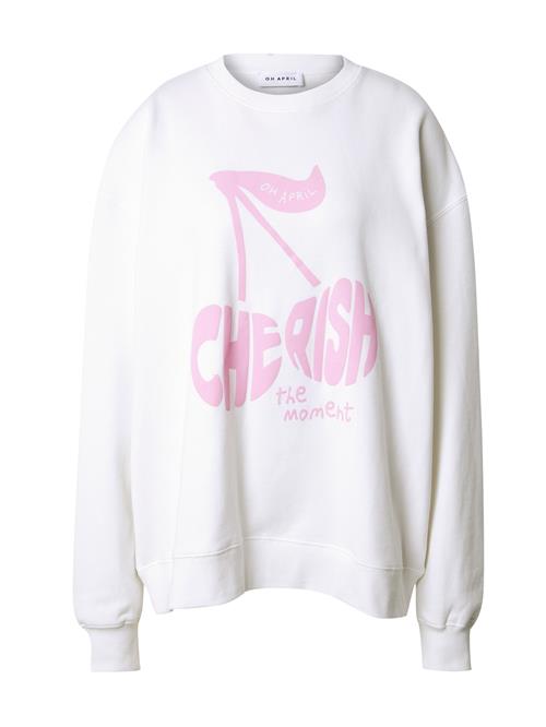 OH APRIL Sweatshirt 'Cherish Moment'  lys pink / perlehvid