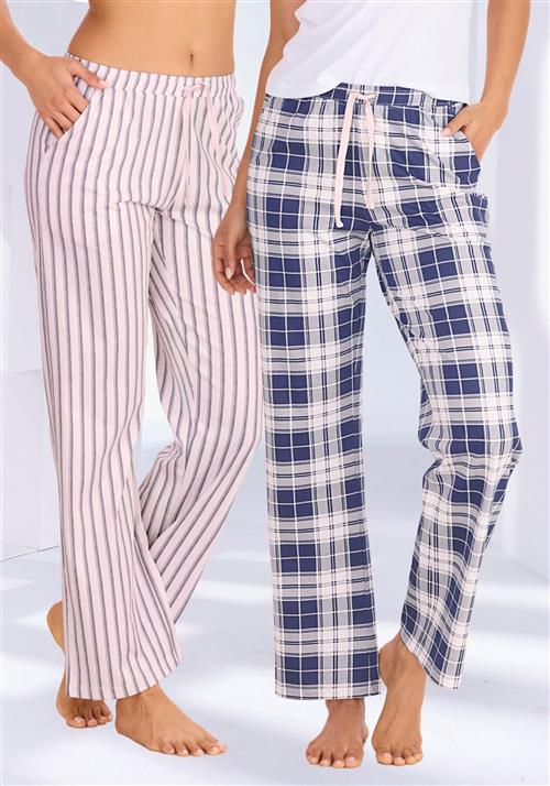 VIVANCE Pyjamasbukser  marin / lyserød / hvid