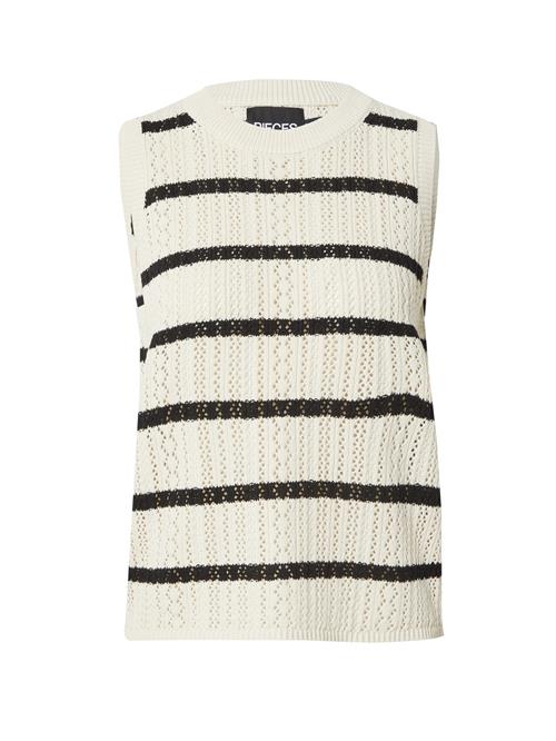 PIECES Pullover 'PCNuka'  ecru / sort