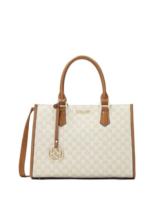 Kazar Håndtaske  lysebeige / choko / offwhite