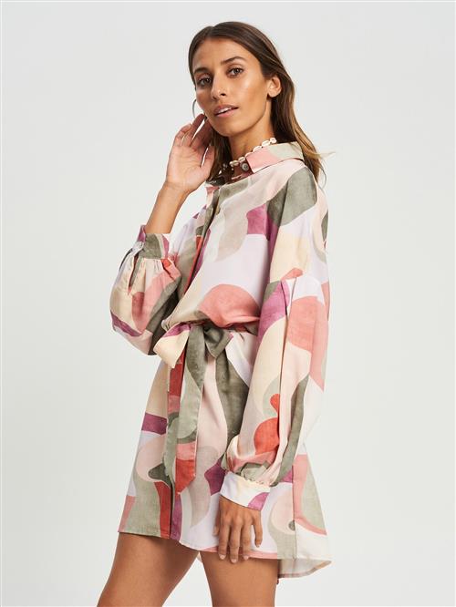 St MRLO Kjole 'Bligh'  beige / grøn / pastelpink / pastelrød