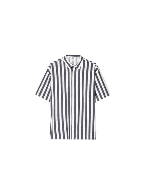 Bershka Skjorte  mørkegrå / hvid