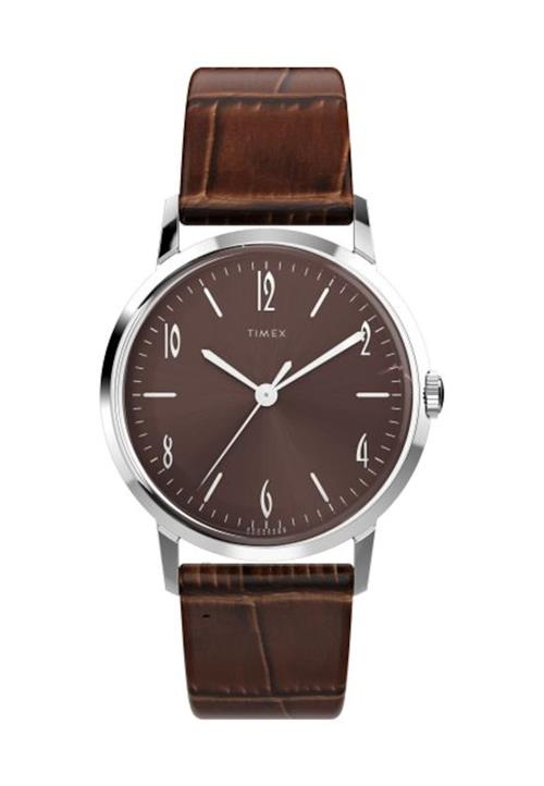 TIMEX Analogt ur 'Marlin Handwind'  choko / sølv