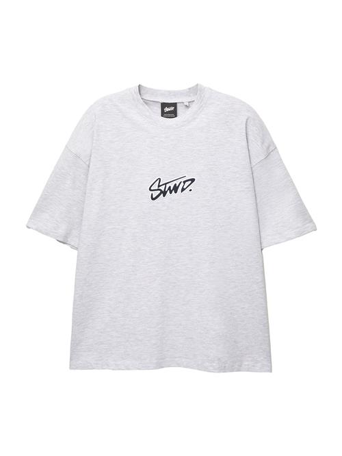 Pull&Bear Bluser & t-shirts 'STWD'  marin / grå-meleret / hvid