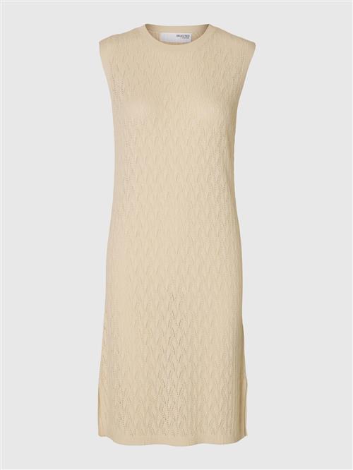 SELECTED Strikkjole  beige