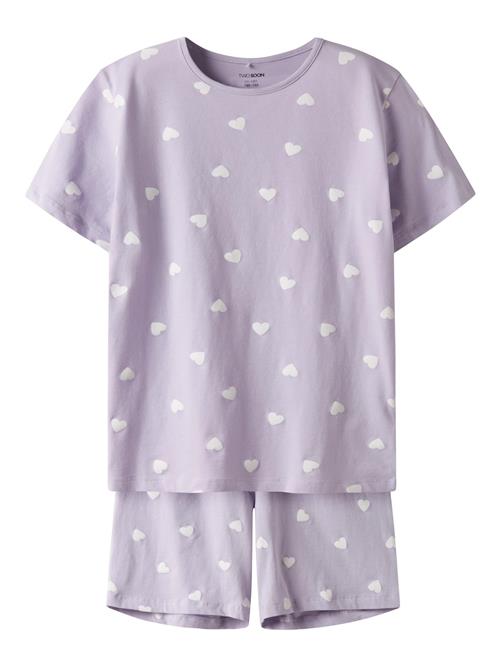 TWO SOON Nattøj  lyselilla / hvid