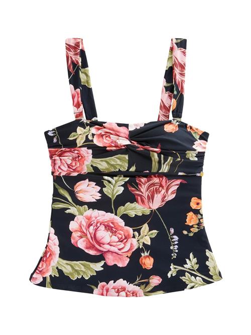 Next Tankini-overdel  oliven / mandarin / gammelrosa / sort