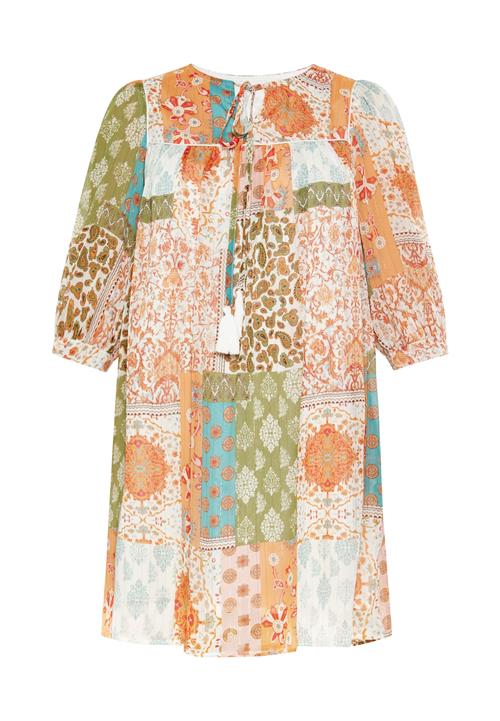 usha FESTIVAL Blusekjole  oliven / mandarin / pastelorange / hvid