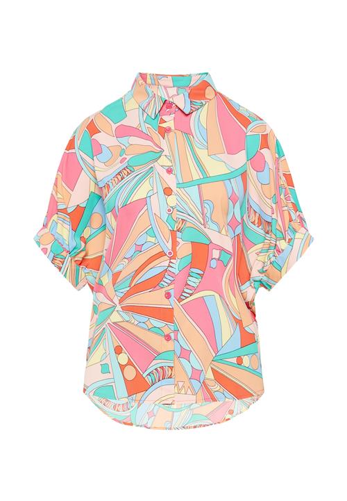 Usha Bluse 'Fashion Look'  turkis / lyseblå / abrikos / lyserød