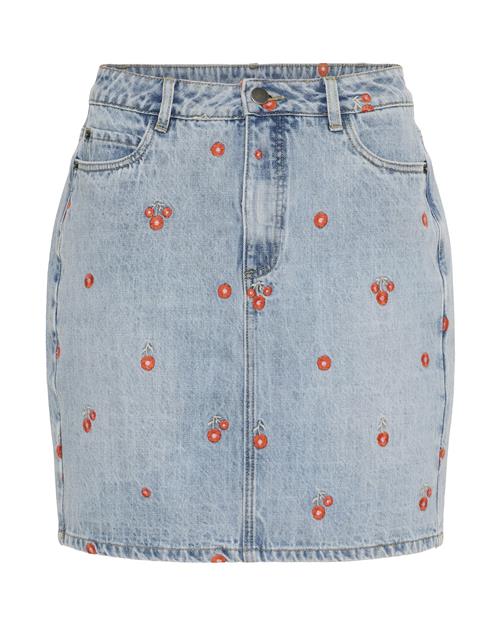 Kaffe Nederdel 'Babeth'  blue denim / rød