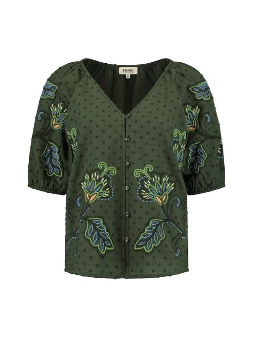 Shiwi Bluse 'Erin Dobby'  royalblå / lysegrøn / mørkegrøn / abrikos