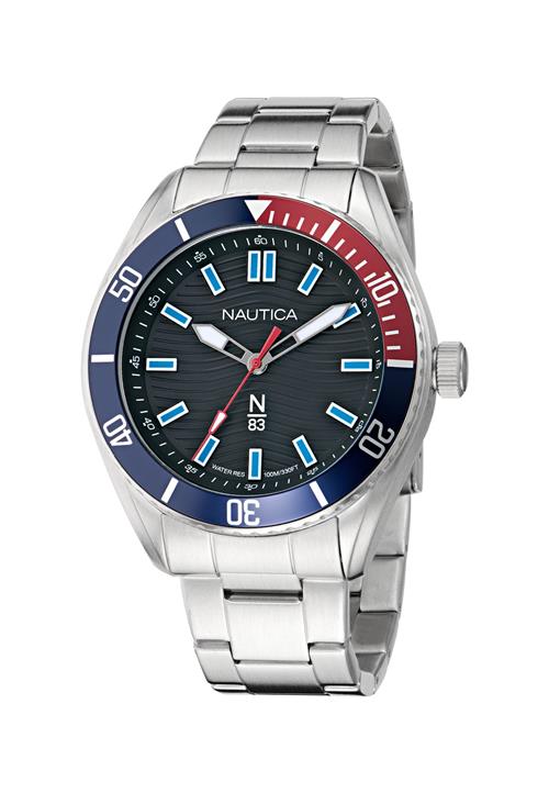 NAUTICA Analogt ur 'FINN WORLD'  sølv