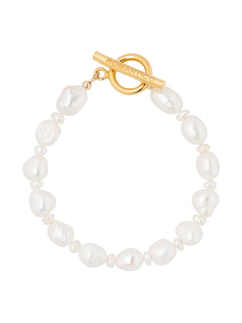 ROMANTICO ROMANTICO Armbånd 'Hadita'  guld / perlehvid