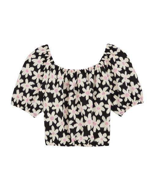 WE Fashion Bluse  pink / sort / hvid