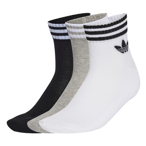 ADIDAS ORIGINALS Sokker '3-Stripes Ankle 3 Pairs'  grå-meleret / sort / hvid