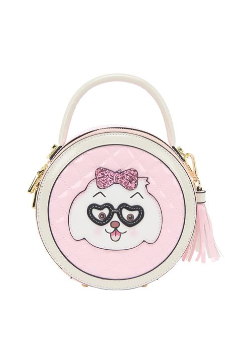 MYMO Håndtaske 'Pop Eyetheme'  karamel / lyserød / sort / hvid