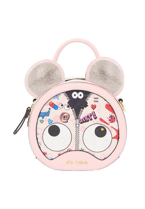 MYMO Håndtaske 'Pop Eyetheme'  lys pink / rød / sort / hvid