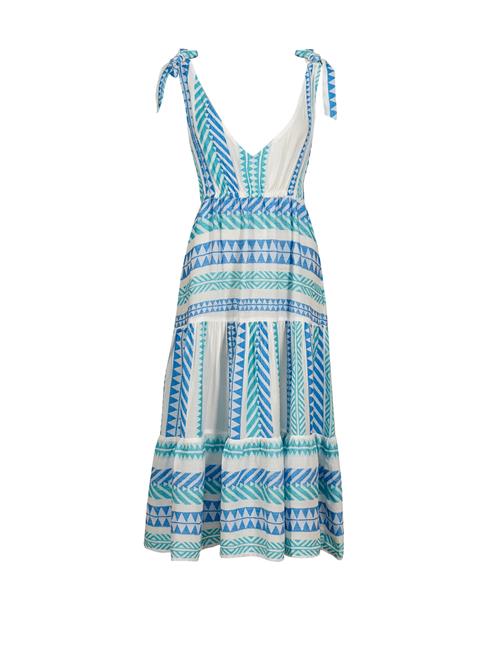 South Beach Kjole  aqua / lyseblå / hvid