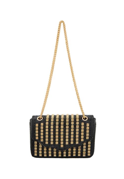 faina Skuldertaske  guld / sort