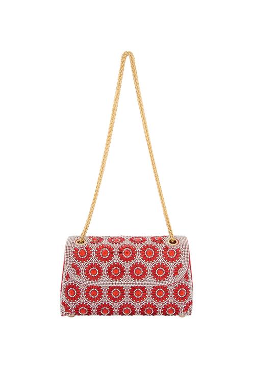 faina Skuldertaske  mørkerød / transparent