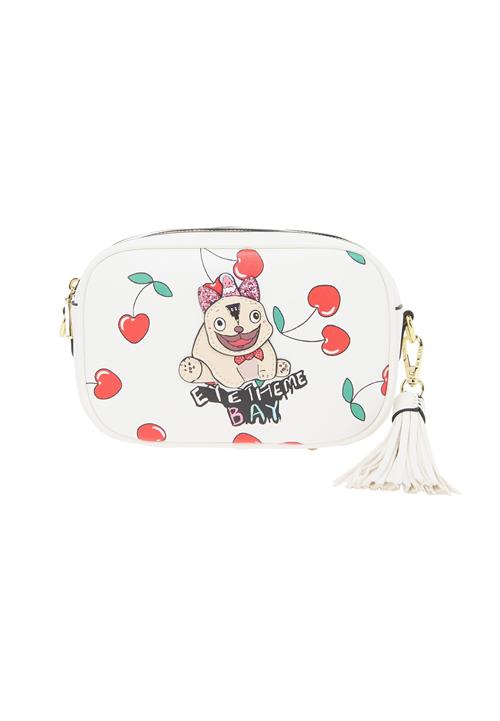 MYMO Skuldertaske 'Pop Eyetheme'  smaragd / rød / sort / hvid