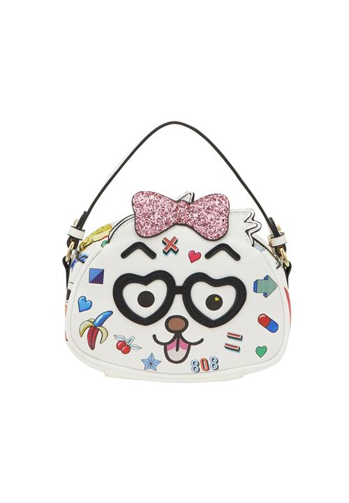 MYMO Håndtaske 'Pop Eyetheme'  blå / gammelrosa / sort / hvid