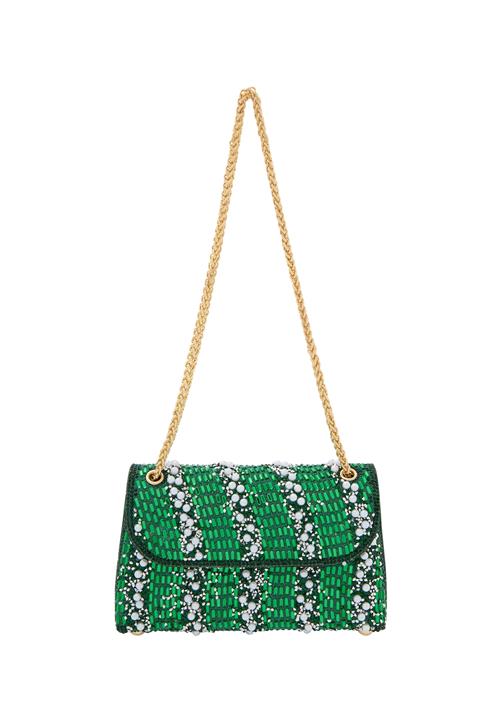 faina Skuldertaske  grøn / mørkegrøn / hvid