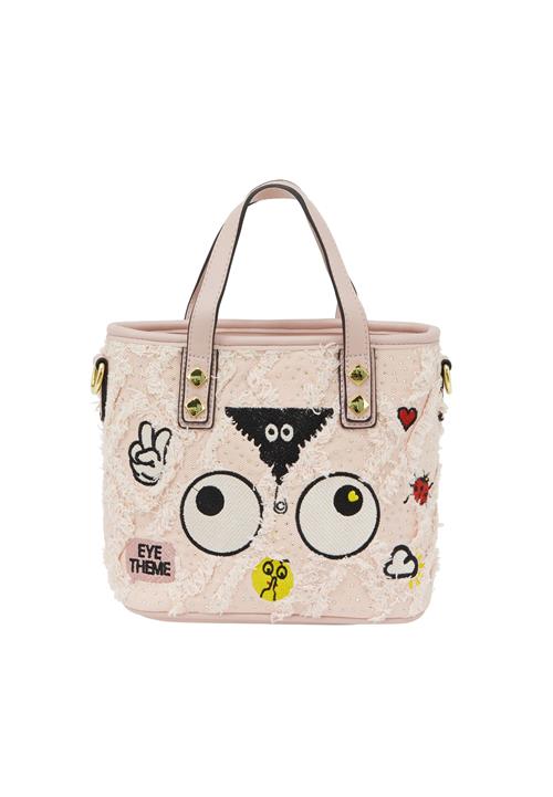 MYMO Håndtaske 'Pop Eyetheme'  lys pink / rød / sort / hvid