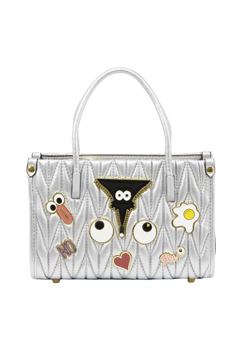 MYMO Håndtaske 'Pop Eyetheme'  rød / sort / sølv / hvid