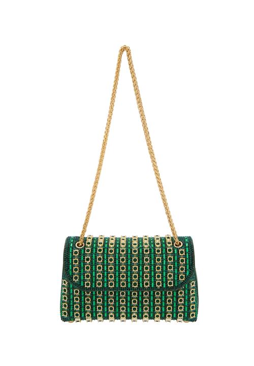 faina Clutch  guld / grøn