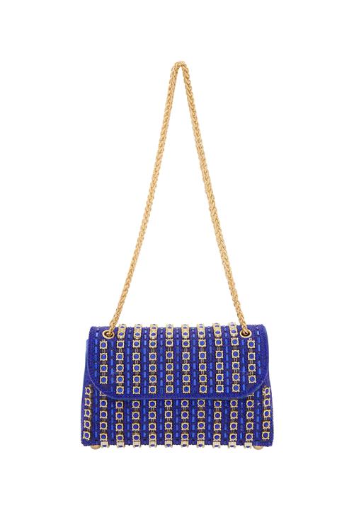 faina Clutch  blå / guld