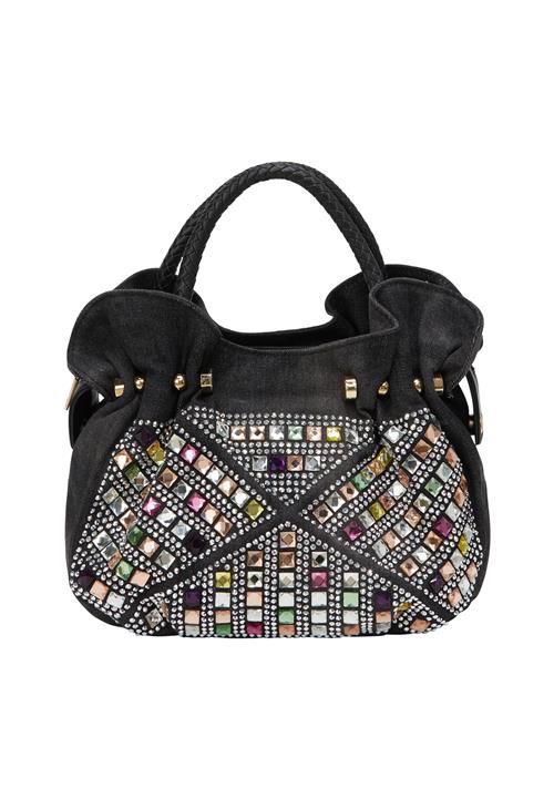 faina Håndtaske  grøn / pink / sort / transparent