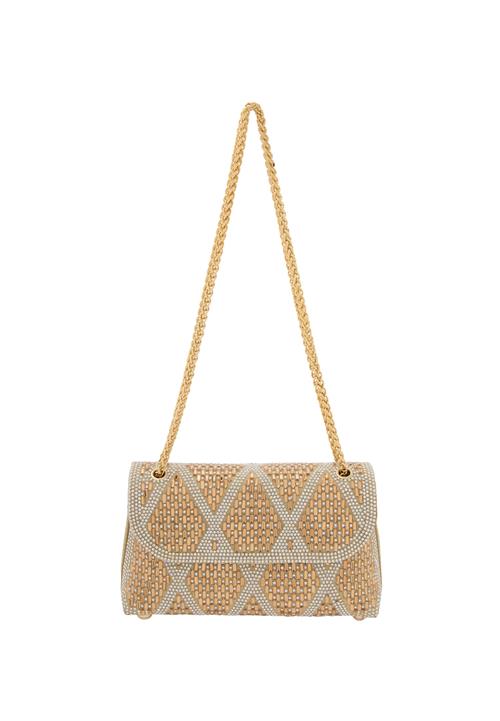 faina Skuldertaske  brun / guld / grå