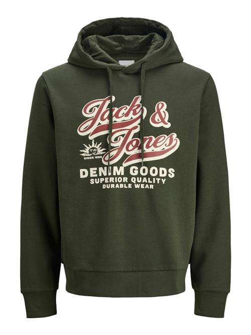 JACK & JONES Sweatshirt  beige / mørkegrøn / rød