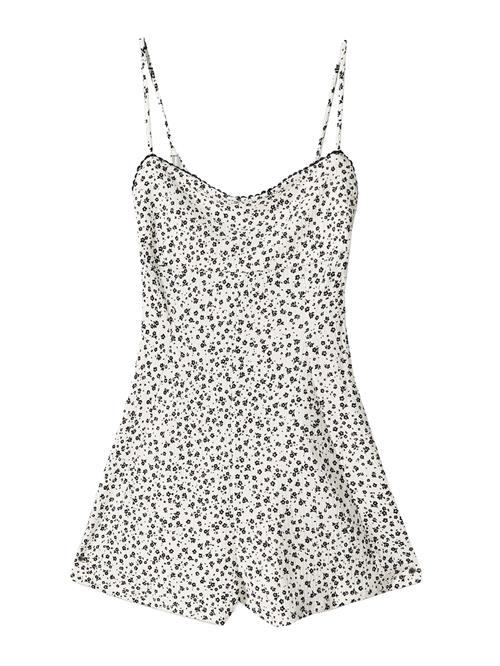 Bershka Jumpsuit  ecru / sort