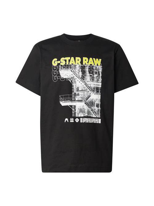 G-STAR Bluser & t-shirts 'Stairs'  gul / sort / hvid