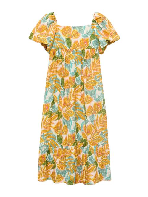 MANGO KIDS Kjole 'IPANEMA'  lyseblå / sennep / grøn / hvid