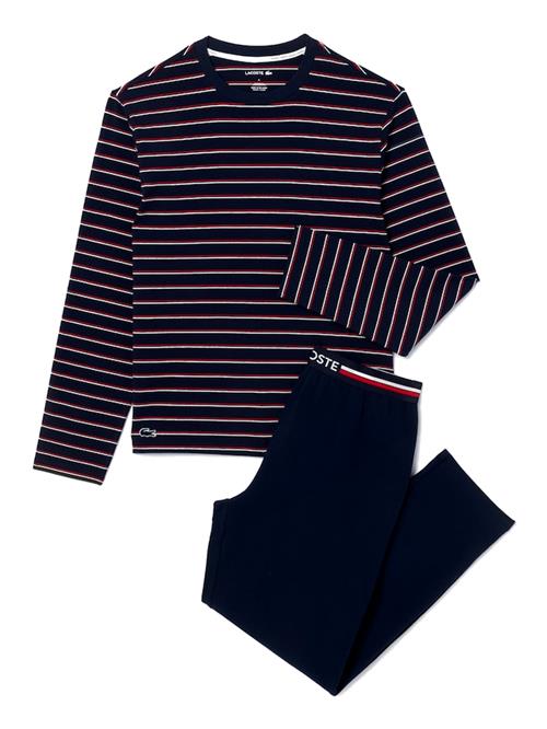 LACOSTE Pyjamas lang  burgunder / sort / hvid