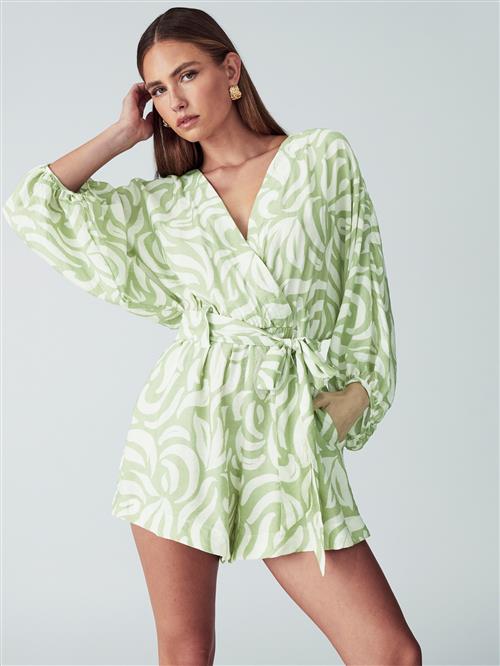 St MRLO Jumpsuit 'Maya'  lysegrøn / hvid