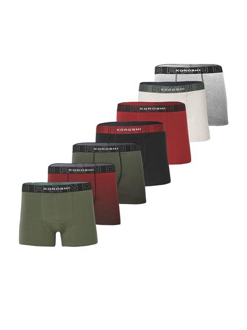KOROSHI Boksershorts  khaki / oliven / rød / sort / hvid