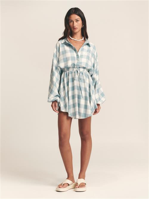 St MRLO Blusekjole 'Shauna'  røggrå / hvid